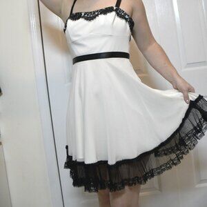 White and Black Lace Dress